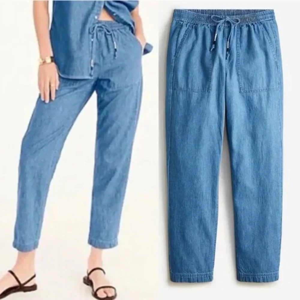 J. Crew Seaside Denim Pants in Chambray Size S